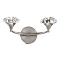 Luther 2 Light Wall Light Satin Chrome Crystal<br>Satin Chrome