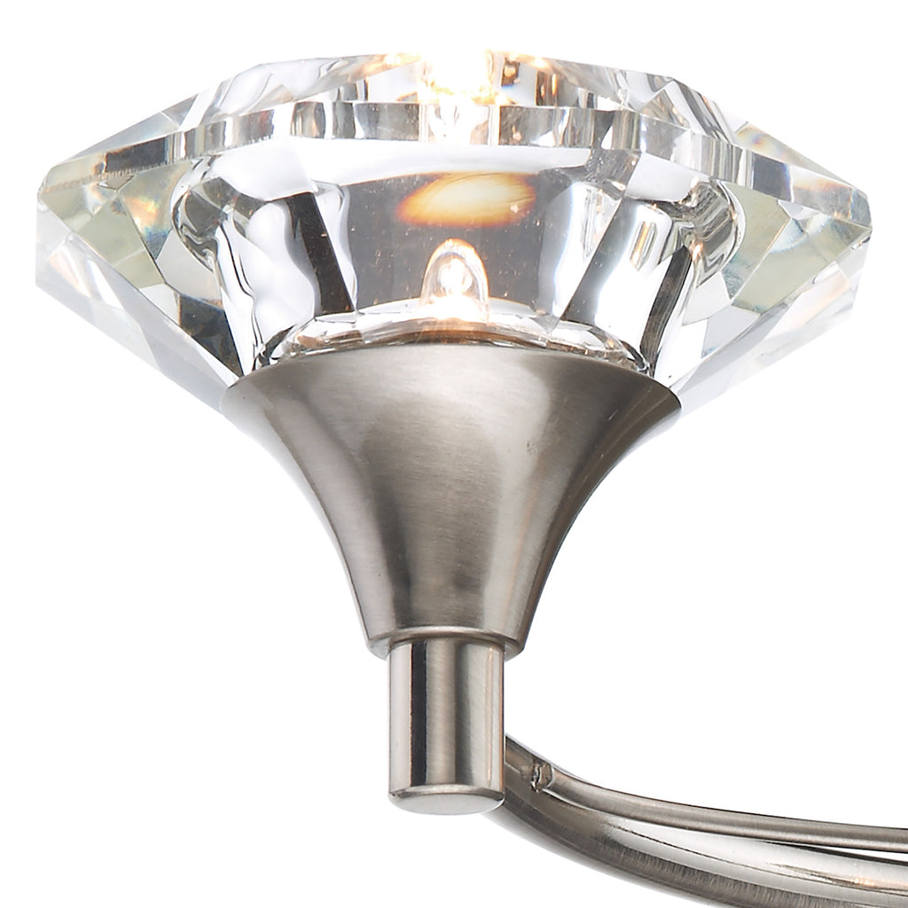 Luther 2 Light Wall Light Satin Chrome Crystal<br>Satin Chrome