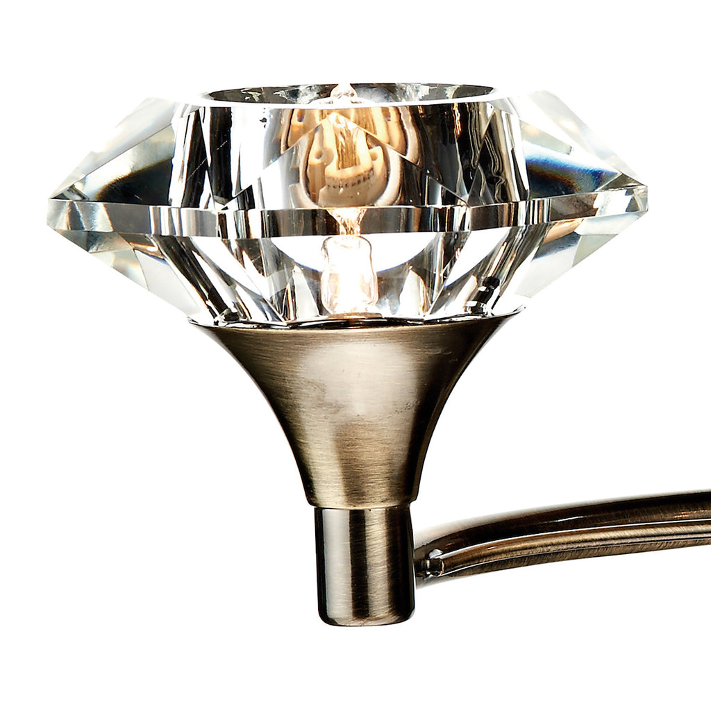 Luther 2 Light Wall Light Antique Brass Crystal<br>Antique Brass