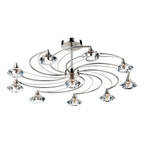 Luther 10 Light Semi Flush Satin Chrome Crystal<br>Satin Chrome