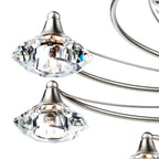 Luther 10 Light Semi Flush Satin Chrome Crystal<br>Satin Chrome