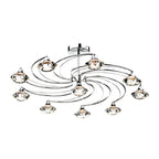 Luther 10 Light Semi Flush Polished Chrome Crystal<br>Polished Chrome