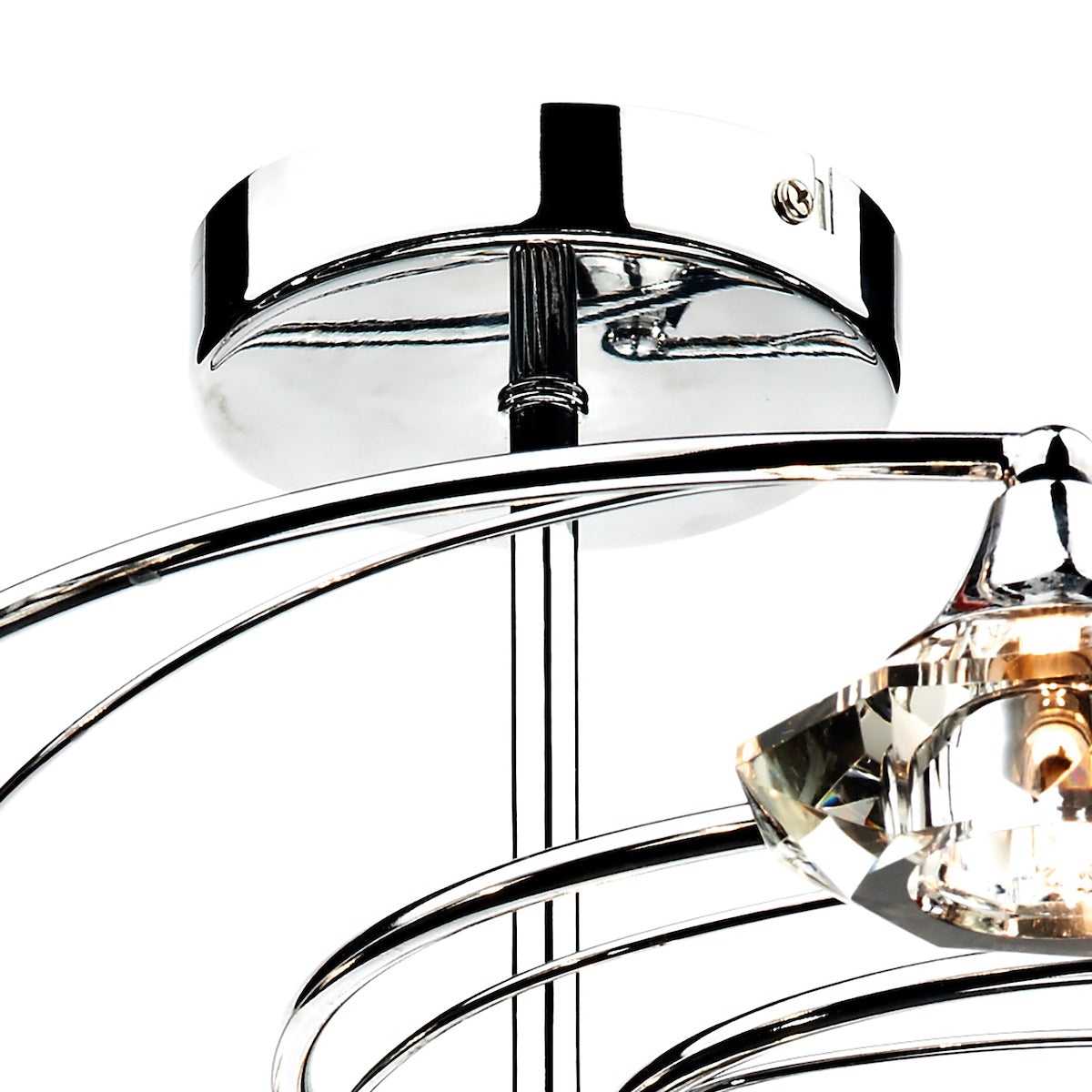 Luther 10 Light Semi Flush Polished Chrome Crystal<br>Polished Chrome