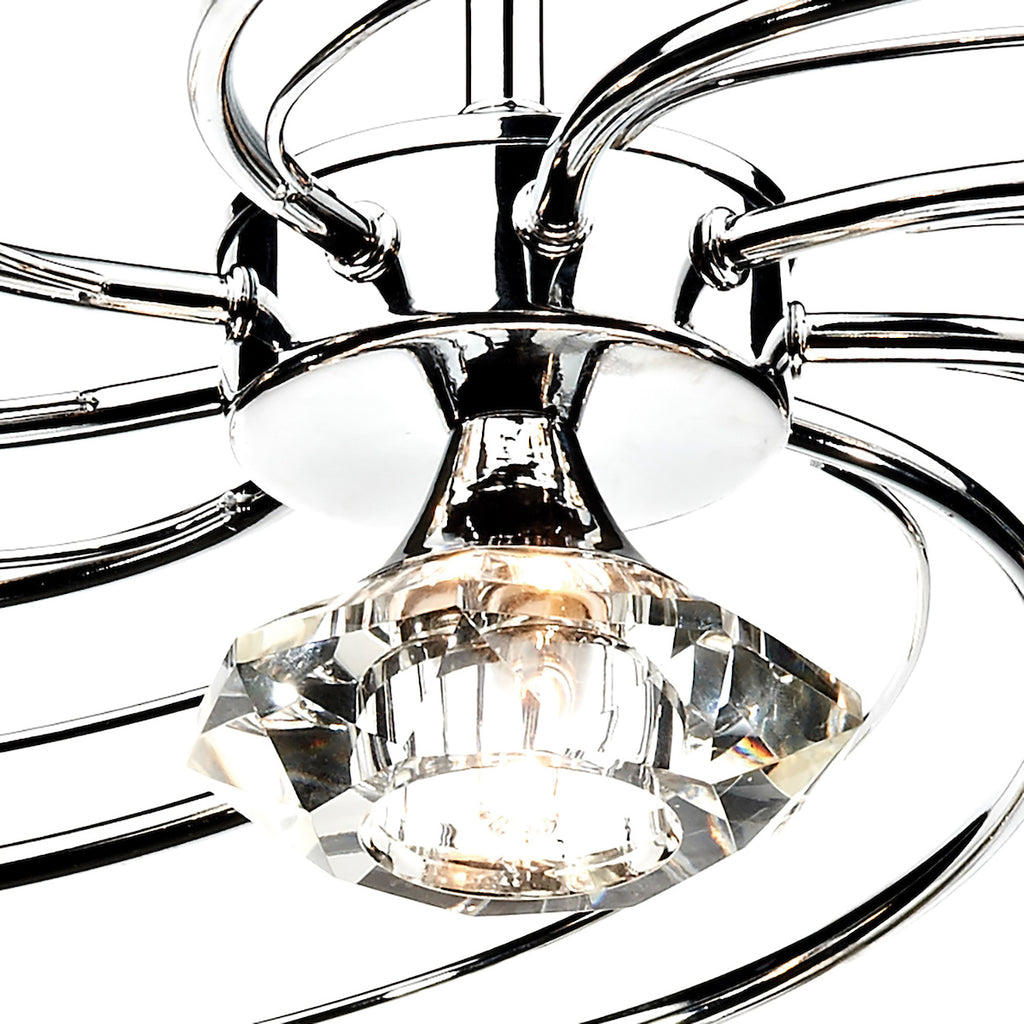 Luther 10 Light Semi Flush Polished Chrome Crystal<br>Polished Chrome
