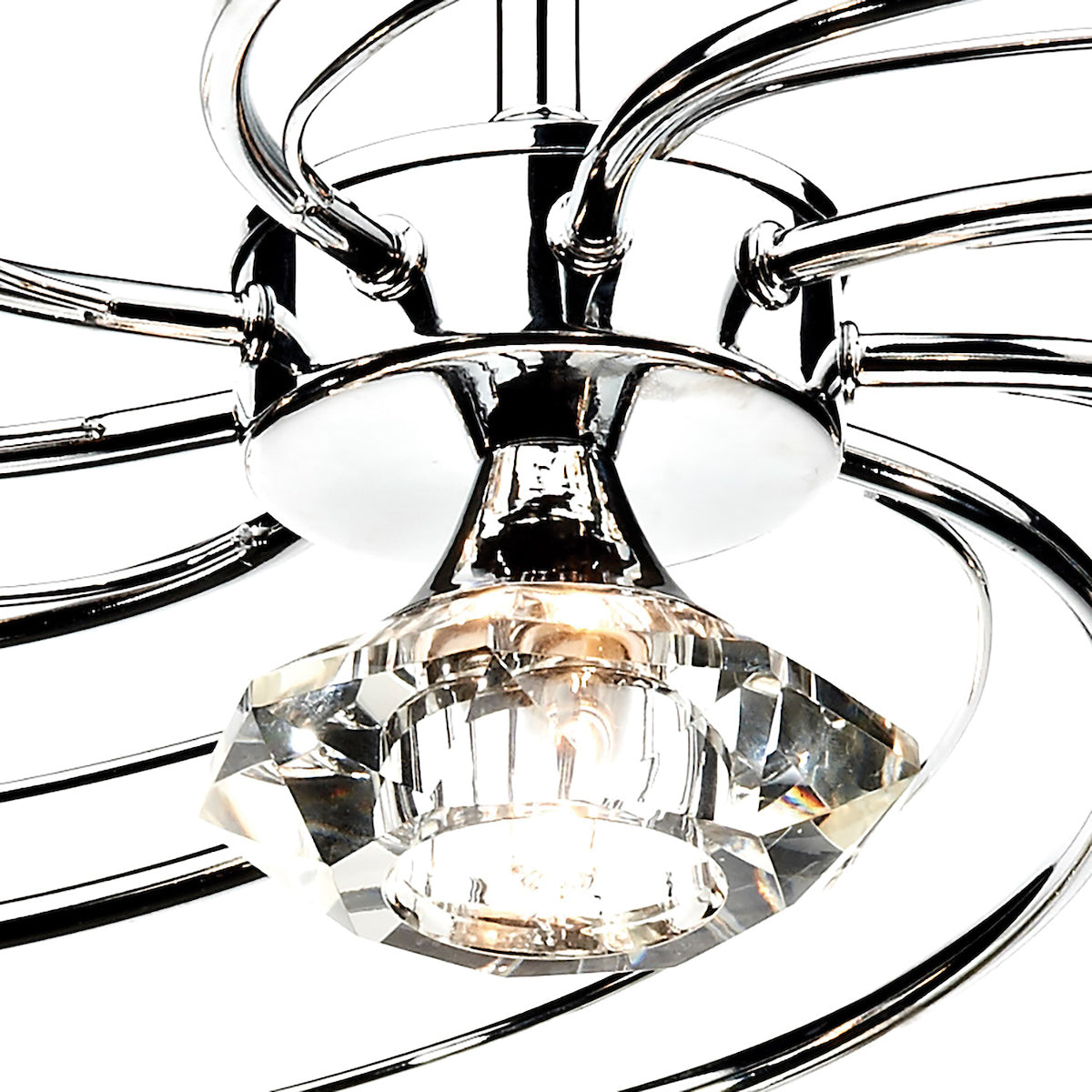Luther 10 Light Semi Flush Polished Chrome Crystal<br>Polished Chrome