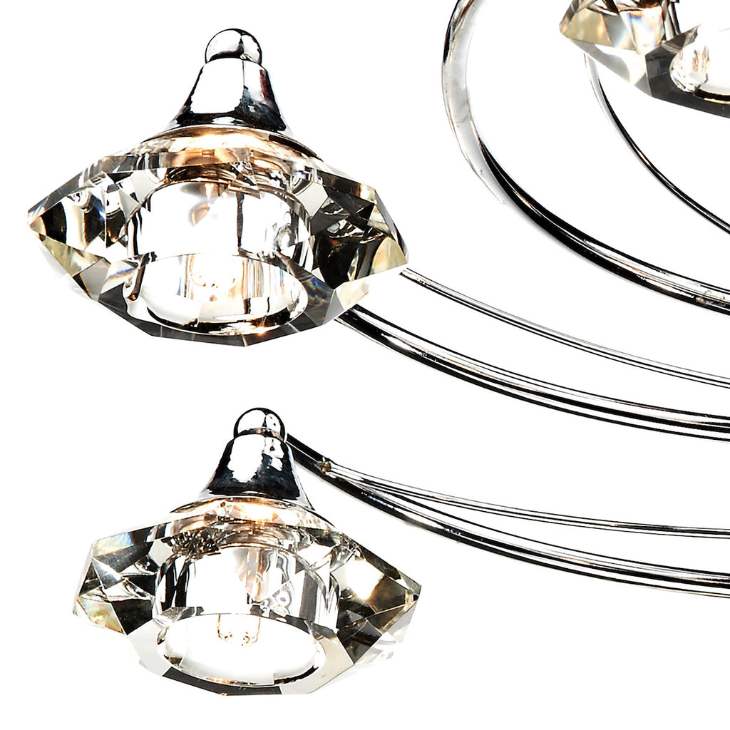 Luther 10 Light Semi Flush Polished Chrome Crystal<br>Polished Chrome