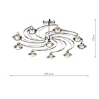 Luther 10 Light Semi Flush Polished Chrome Crystal<br>Polished Chrome