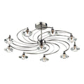 Luther 10 Light Semi Flush Black Chrome Crystal<br>Polished Black Chrome