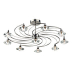 Luther 10 Light Semi Flush Black Chrome Crystal<br>Polished Black Chrome