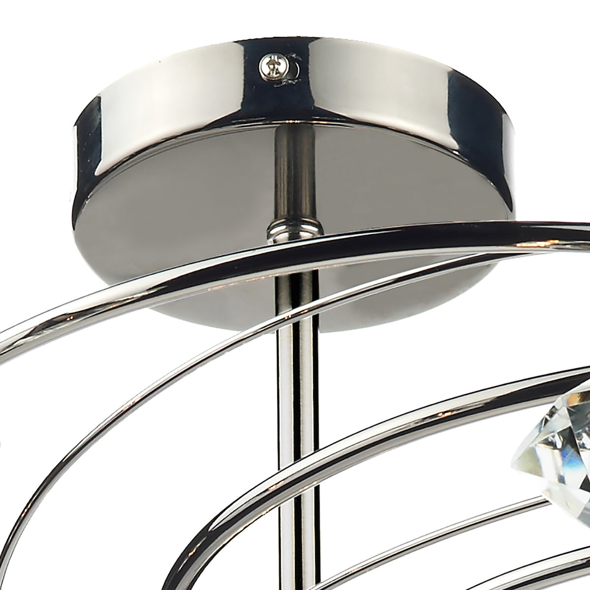 Luther 10 Light Semi Flush Black Chrome Crystal<br>Polished Black Chrome