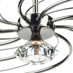 Luther 10 Light Semi Flush Black Chrome Crystal<br>Polished Black Chrome
