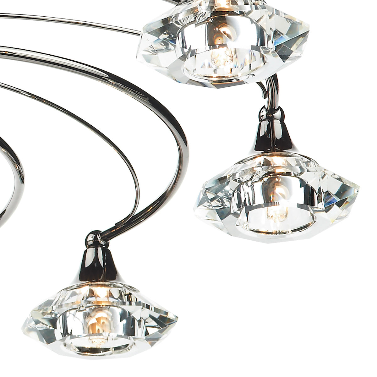 Luther 10 Light Semi Flush Black Chrome Crystal<br>Polished Black Chrome