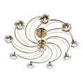 Luther 10 Light Semi Flush Antique Brass Crystal<br>Antique Brass