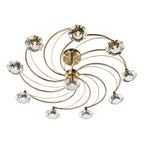 Luther 10 Light Semi Flush Antique Brass Crystal<br>Antique Brass