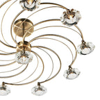 Luther 10 Light Semi Flush Antique Brass Crystal<br>Antique Brass