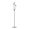 Luther 3 Light Floor Lamp Satin Chrome Crystal<br>Satin Chrome