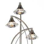 Luther 3 Light Floor Lamp Satin Chrome Crystal<br>Satin Chrome