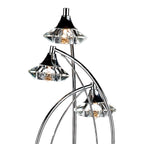 Luther 3 Light Floor Lamp Polished Chrome Crystal<br>Polished Chrome