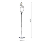 Luther 3 Light Floor Lamp Polished Chrome Crystal<br>Polished Chrome