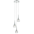 Lyall 3 Light Pendant Polished Chrome Glass<br>Polished Chrome
