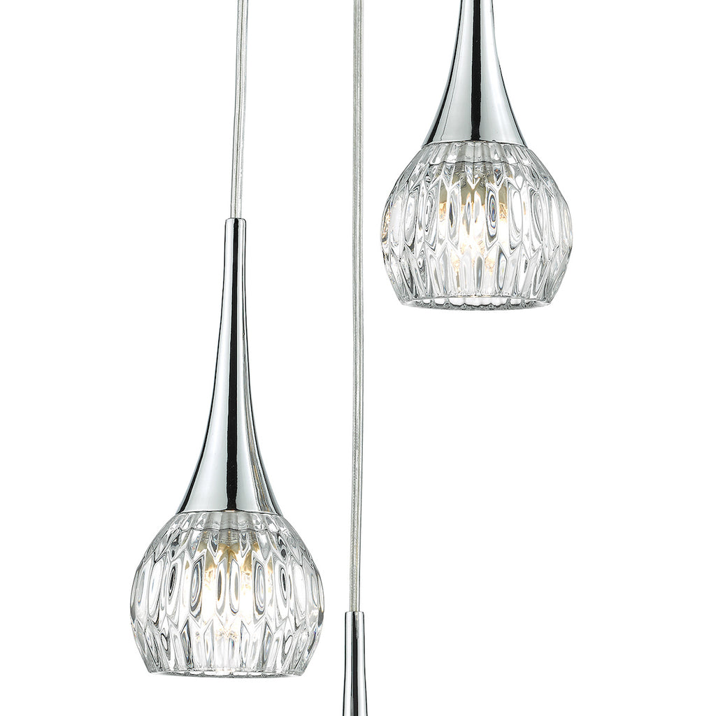 Lyall 3 Light Pendant Polished Chrome Glass<br>Polished Chrome