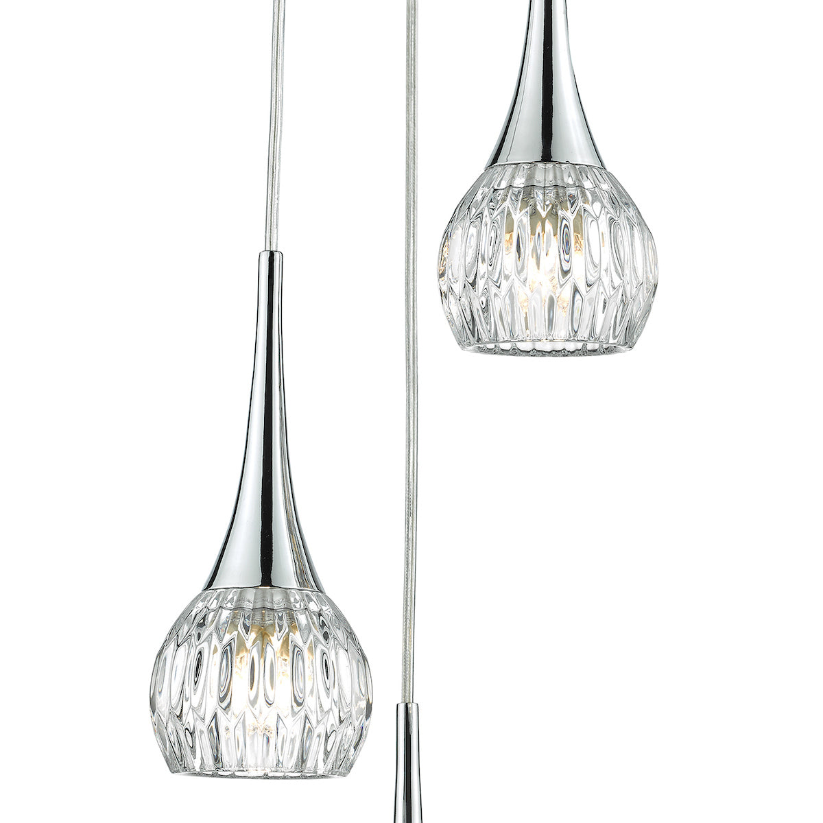 Lyall 3 Light Pendant Polished Chrome Glass<br>Polished Chrome