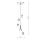 Lyall 5 Light Pendant Polished Chrome Glass<br>Polished Chrome