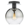 Lycia 1 Light Semi Flush Matt Black Ombre Smoked Glass<br>Matt Black