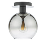Lycia 1 Light Semi Flush Matt Black Ombre Smoked Glass<br>Matt Black