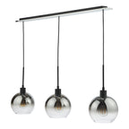 Lycia 3 Light Bar Pendant Matt Black Ombre Smoked Glass<br>Matt Black