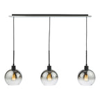 Lycia 3 Light Bar Pendant Matt Black Ombre Smoked Glass<br>Matt Black