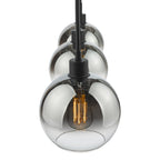 Lycia 3 Light Bar Pendant Matt Black Ombre Smoked Glass<br>Matt Black