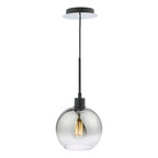 Lycia 1 Light Single Pendant Matt Black Ombre Smoked Glass<br>Matt Black