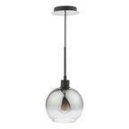 Lycia 1 Light Single Pendant Matt Black Ombre Smoked Glass<br>Matt Black