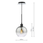Lycia 1 Light Single Pendant Matt Black Ombre Smoked Glass<br>Matt Black
