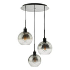 Lycia 3 Light Cluster Pendant Matt Black Smoked Ombre Glass<br>Matt Black