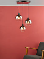 Lycia 3 Light Cluster Pendant Matt Black Smoked Ombre Glass<br>Matt Black