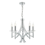 Lyon 5lt Pendant Polished Chrome & Crystal<br>Polished Chrome