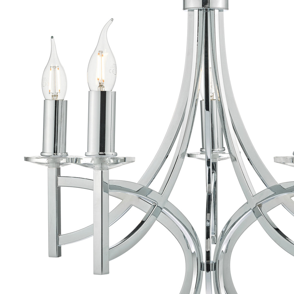 Lyon 5lt Pendant Polished Chrome & Crystal<br>Polished Chrome