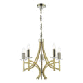 Lyon 5 Light Armed Fitting Antique Brass Crystal<br>Antique Brass