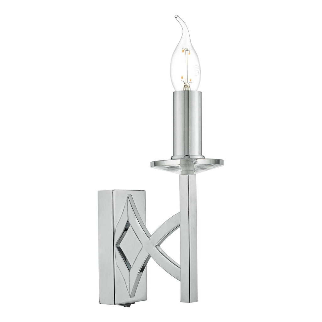 Lyon Wall Light Polished Chrome & Crystal<br>Polished Chrome