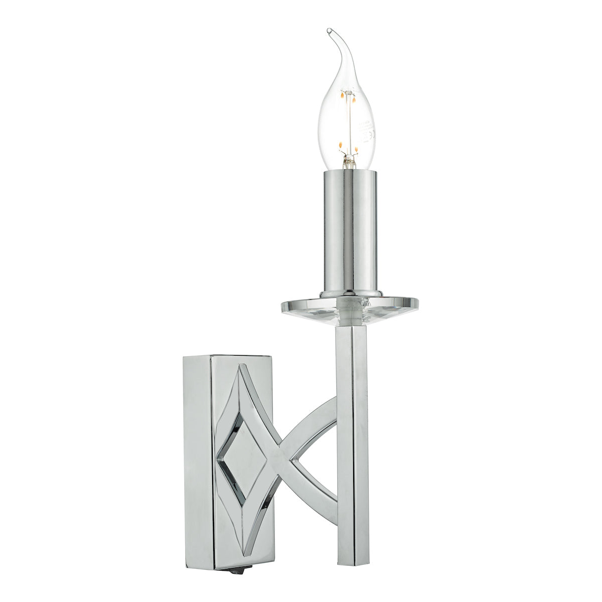 Lyon Wall Light Polished Chrome & Crystal<br>Polished Chrome