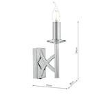 Lyon Wall Light Polished Chrome & Crystal<br>Polished Chrome