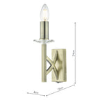 Lyon 1 Light Wall Light Antique Brass Crystal<br>Antique Brass