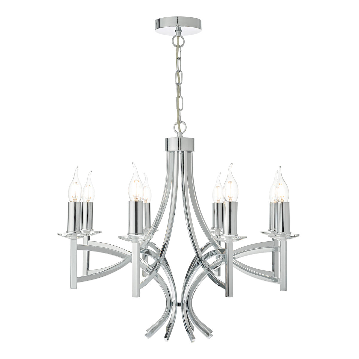 Lyon 8 Light Pendant Polished Chrome & Crystal<br>Polished Chrome