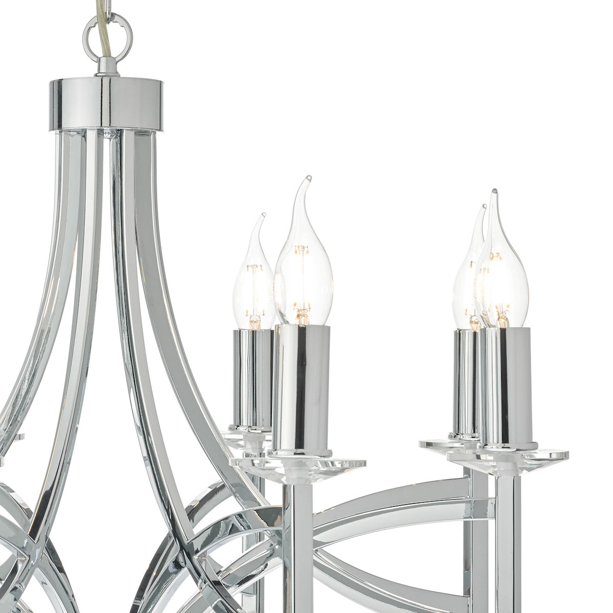 Lyon 8 Light Pendant Polished Chrome & Crystal<br>Polished Chrome