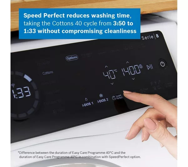 Bosch Series 8 i-Dos WNC25410GB Wifi Connected 10.5Kg / 6Kg Washer Dryer with 1400 rpm - White