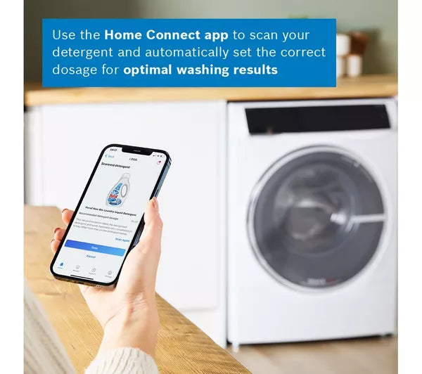 Bosch Series 8 i-Dos WNC25410GB Wifi Connected 10.5Kg / 6Kg Washer Dryer with 1400 rpm - White
