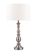 Madrid Table Lamp Satin Chrome With Shade Satin Chrome