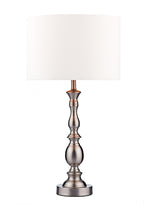 Madrid Table Lamp Satin Chrome With Shade Satin Chrome